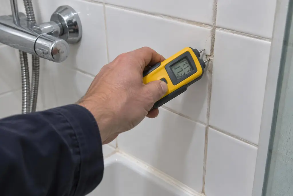 Lekdetectie Benschop – vochtmeter op badkamertegels bij de douche